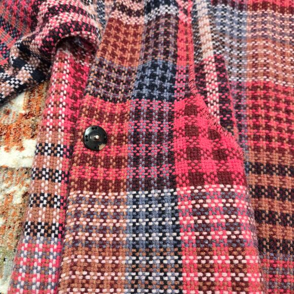 Rachel Zoe Plaid Tweed Wool Blend One Button Unlined Coat medium Oversized - Picture 6 of 8